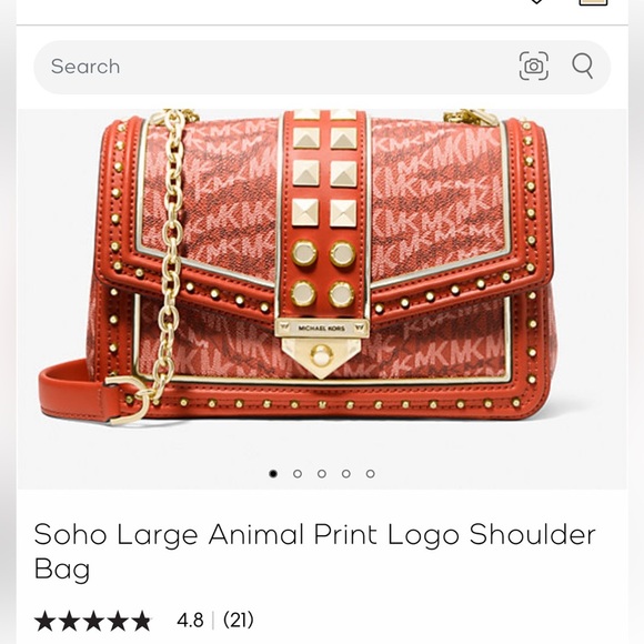 MICHAEL KORS Soho Large Animal Print Logo Shoulder Bag NWT. P26 - Picture 2 of 7